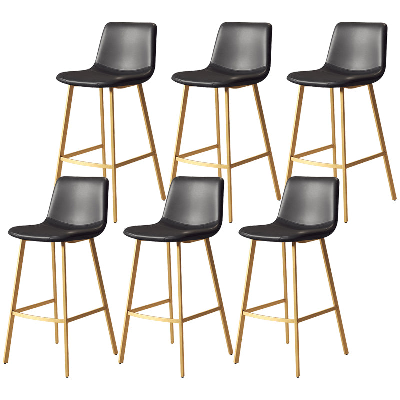Contemporary Matte Finish PU Leather Barstool Milk Tea Shop Footrest Stool