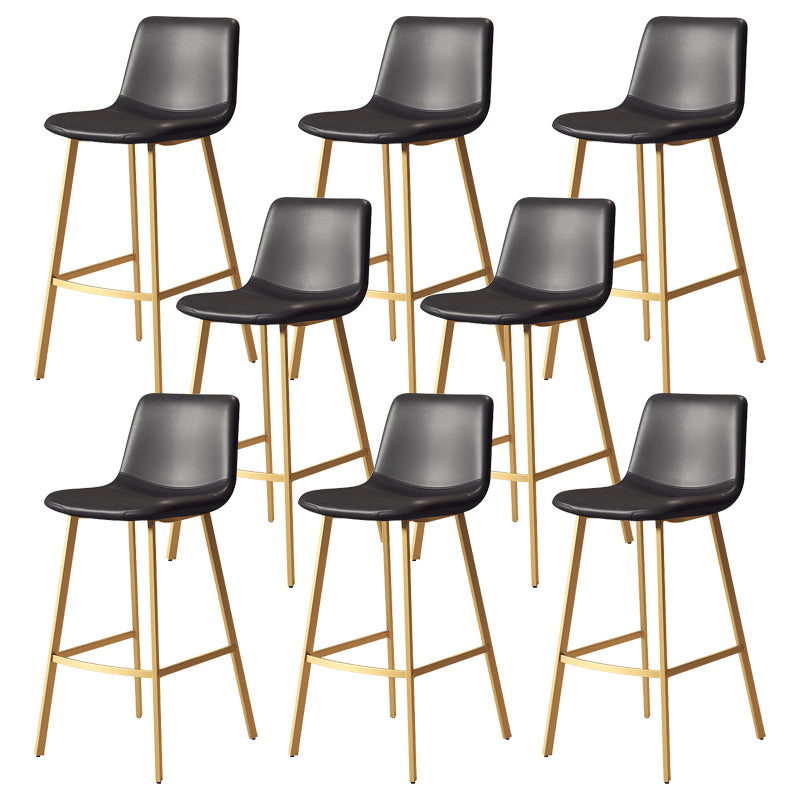 Contemporary Matte Finish PU Leather Barstool Milk Tea Shop Footrest Stool