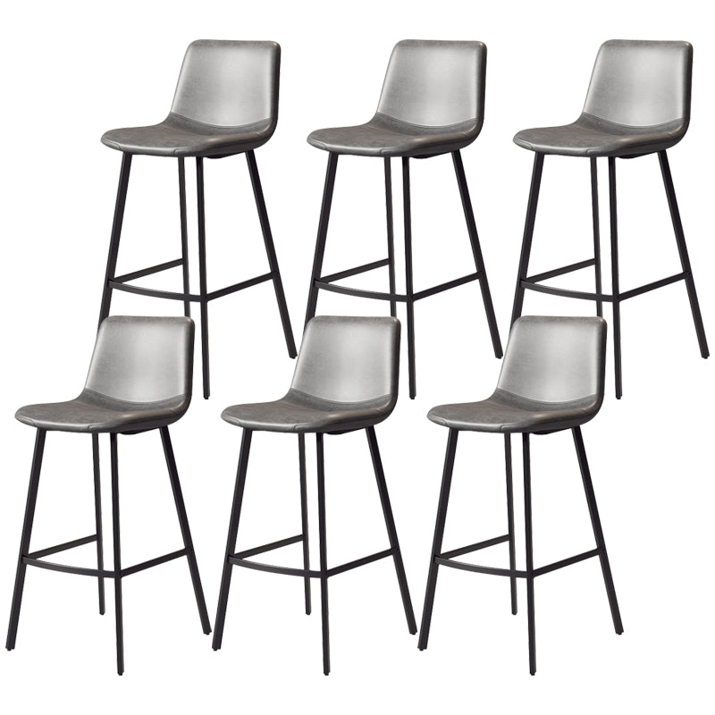 Contemporary Matte Finish PU Leather Barstool Milk Tea Shop Footrest Stool