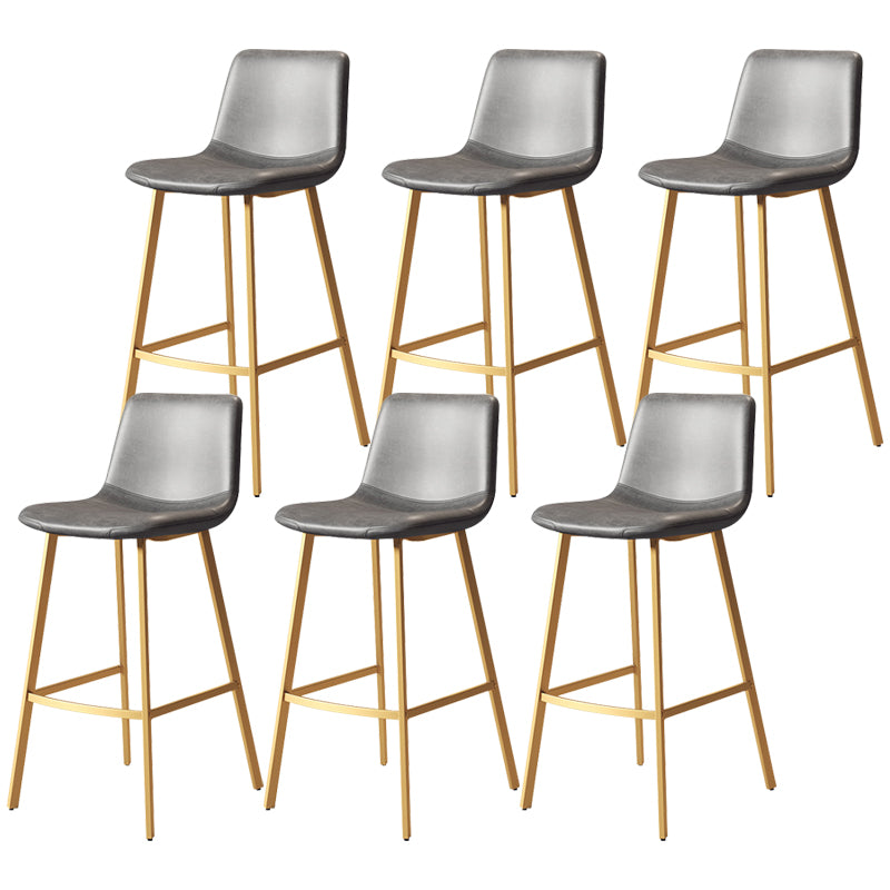 Contemporary Matte Finish PU Leather Barstool Milk Tea Shop Footrest Stool