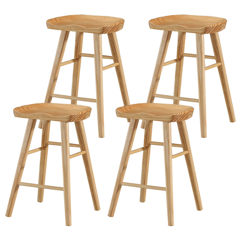 Living Room Modern Wood Barstool Wood 4 Legs Bar Stool with Pedal