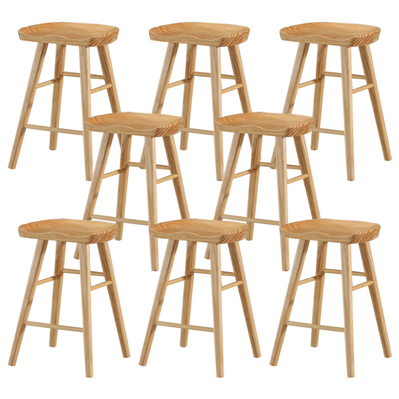 Living Room Modern Wood Barstool Wood 4 Legs Bar Stool with Pedal