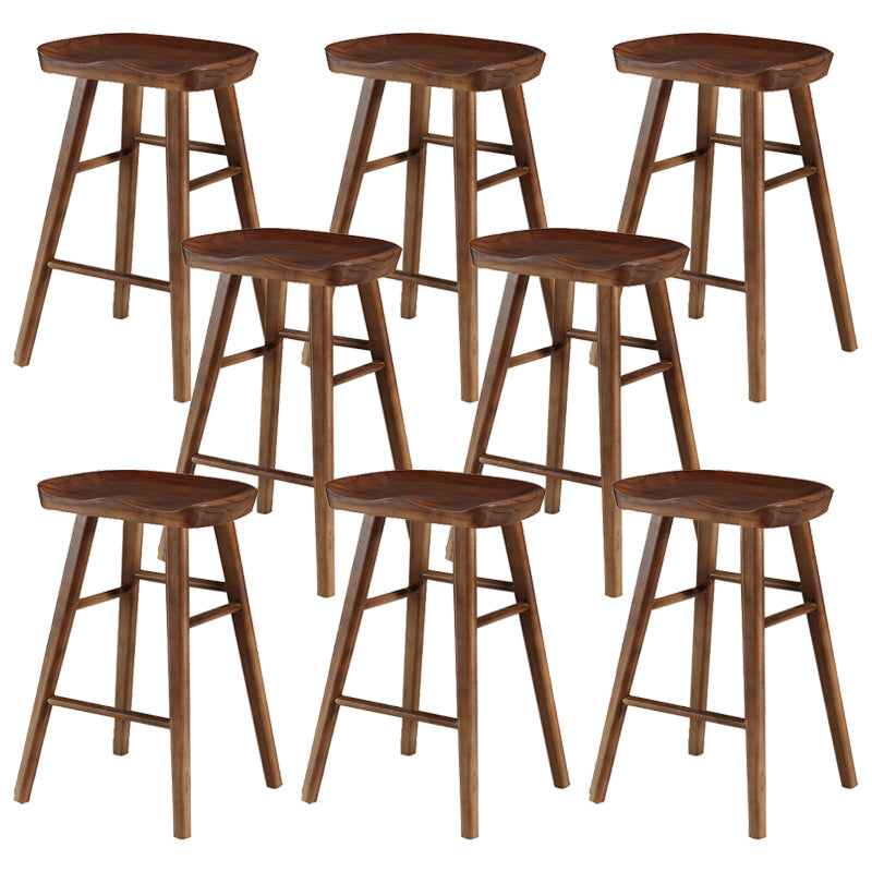 Living Room Modern Wood Barstool Wood 4 Legs Bar Stool with Pedal