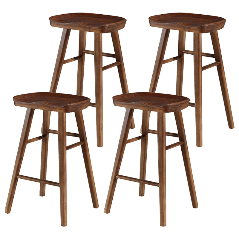 Living Room Modern Wood Barstool Wood 4 Legs Bar Stool with Pedal