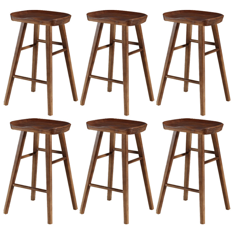 Living Room Modern Wood Barstool Wood 4 Legs Bar Stool with Pedal