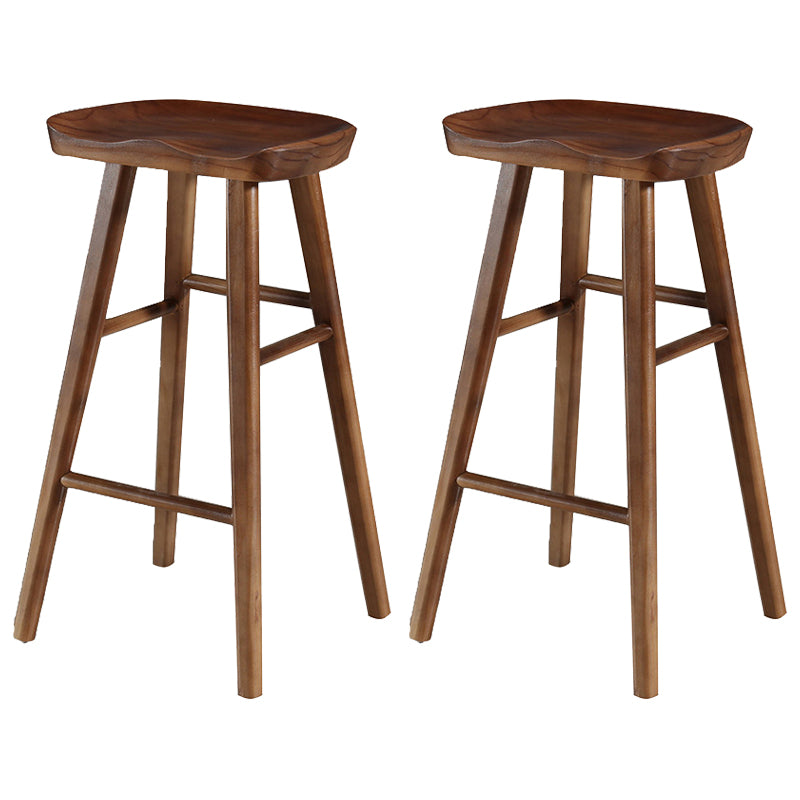 Living Room Modern Wood Barstool Wood 4 Legs Bar Stool with Pedal
