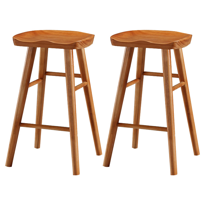 Living Room Modern Wood Barstool Wood 4 Legs Bar Stool with Pedal