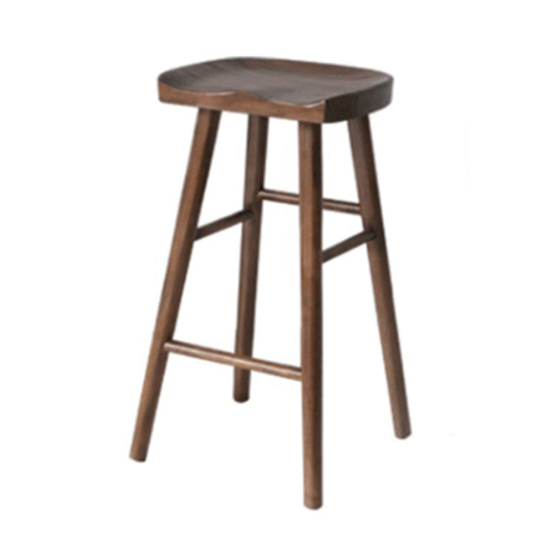 Modern Solid Wood Barstool Wood Restaurant Bar Stool with Pedal
