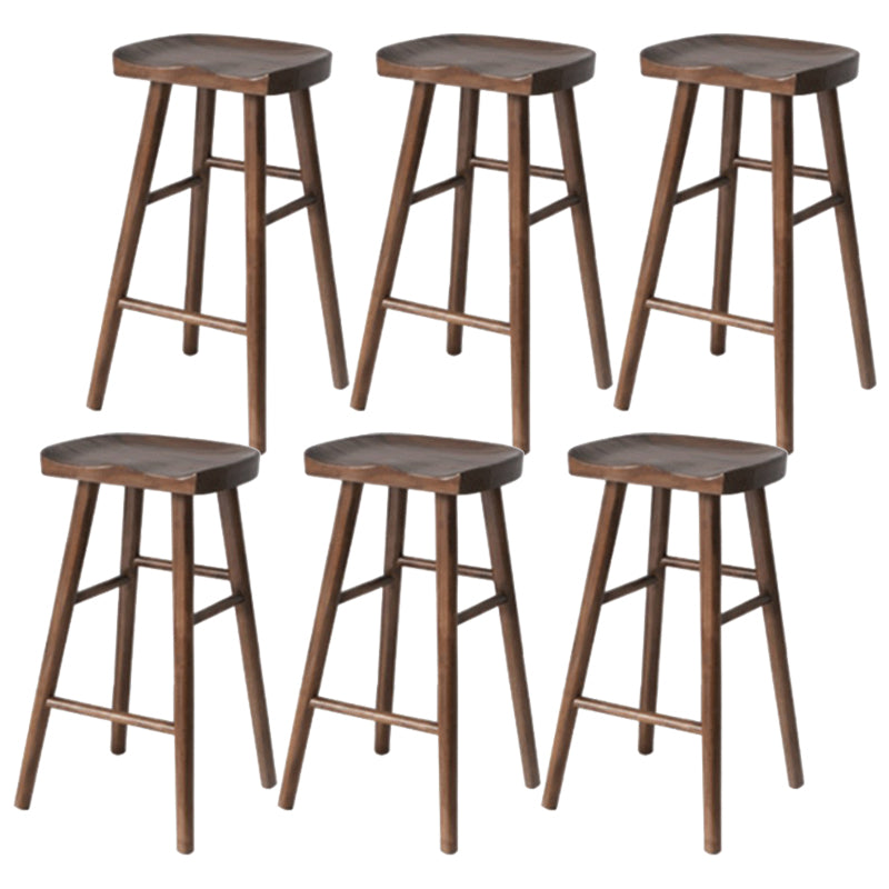 Modern Solid Wood Barstool Wood Restaurant Bar Stool with Pedal