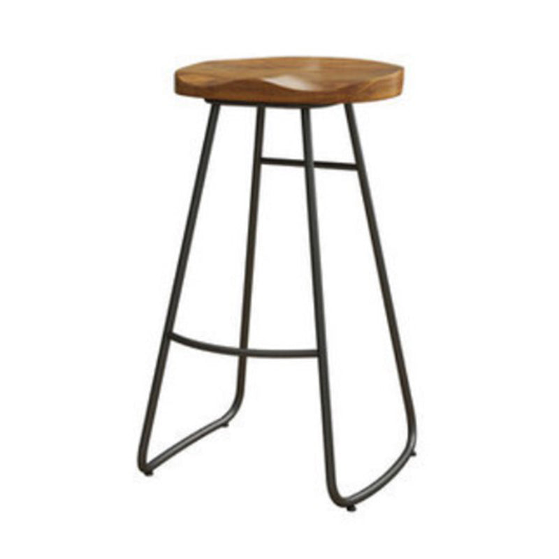 Modern Solid Wood Barstool Wood Restaurant Bar Stool with Pedal