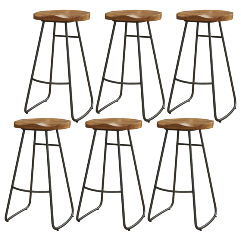 Modern Solid Wood Barstool Wood Restaurant Bar Stool with Pedal