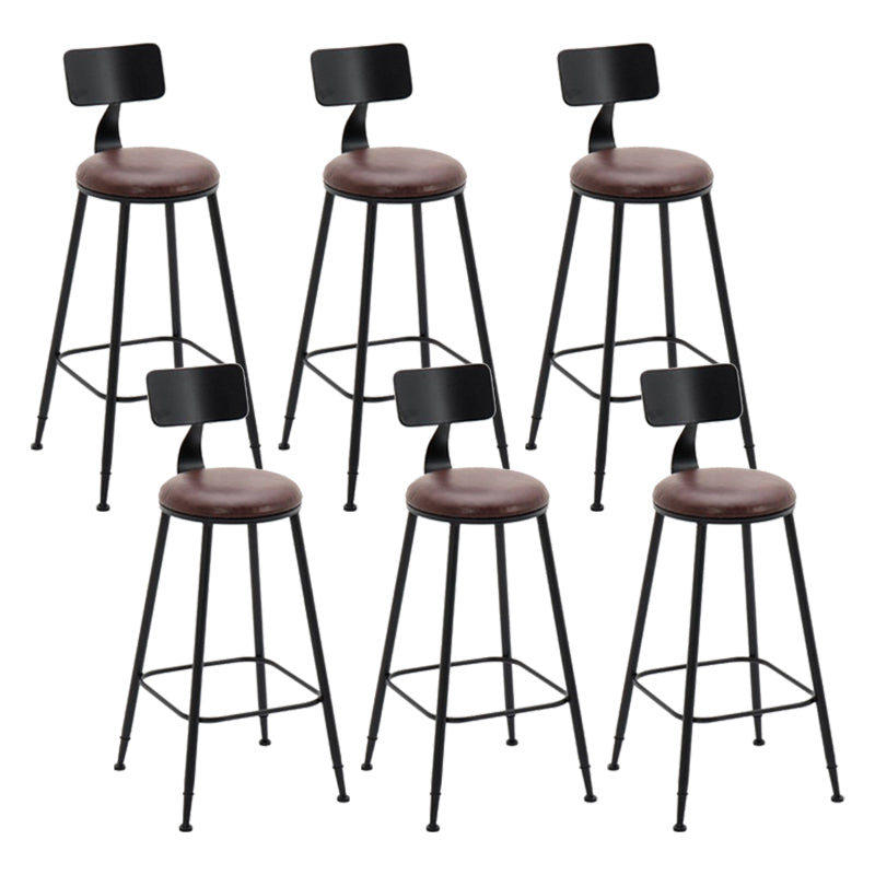 Indoor Industrial Style Barstool Iron 4 Legs Bar Stool with Pedal