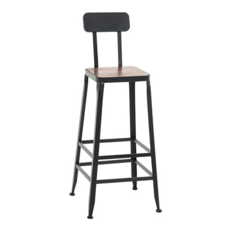 Indoor Industrial Style Barstool Iron 4 Legs Bar Stool with Pedal
