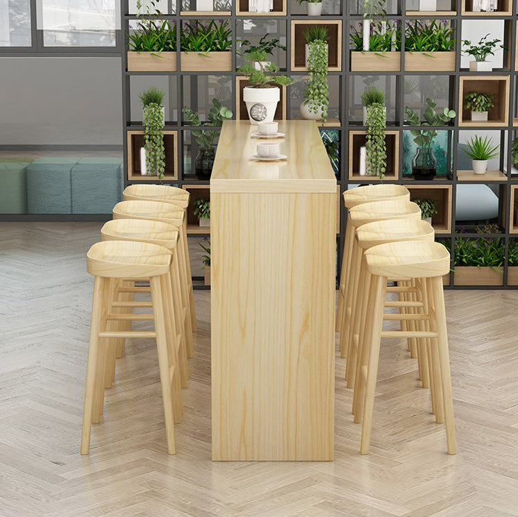 1/5/9 Pieces Modern Bar Table Set Rectangle Pine Wood Bistro Set