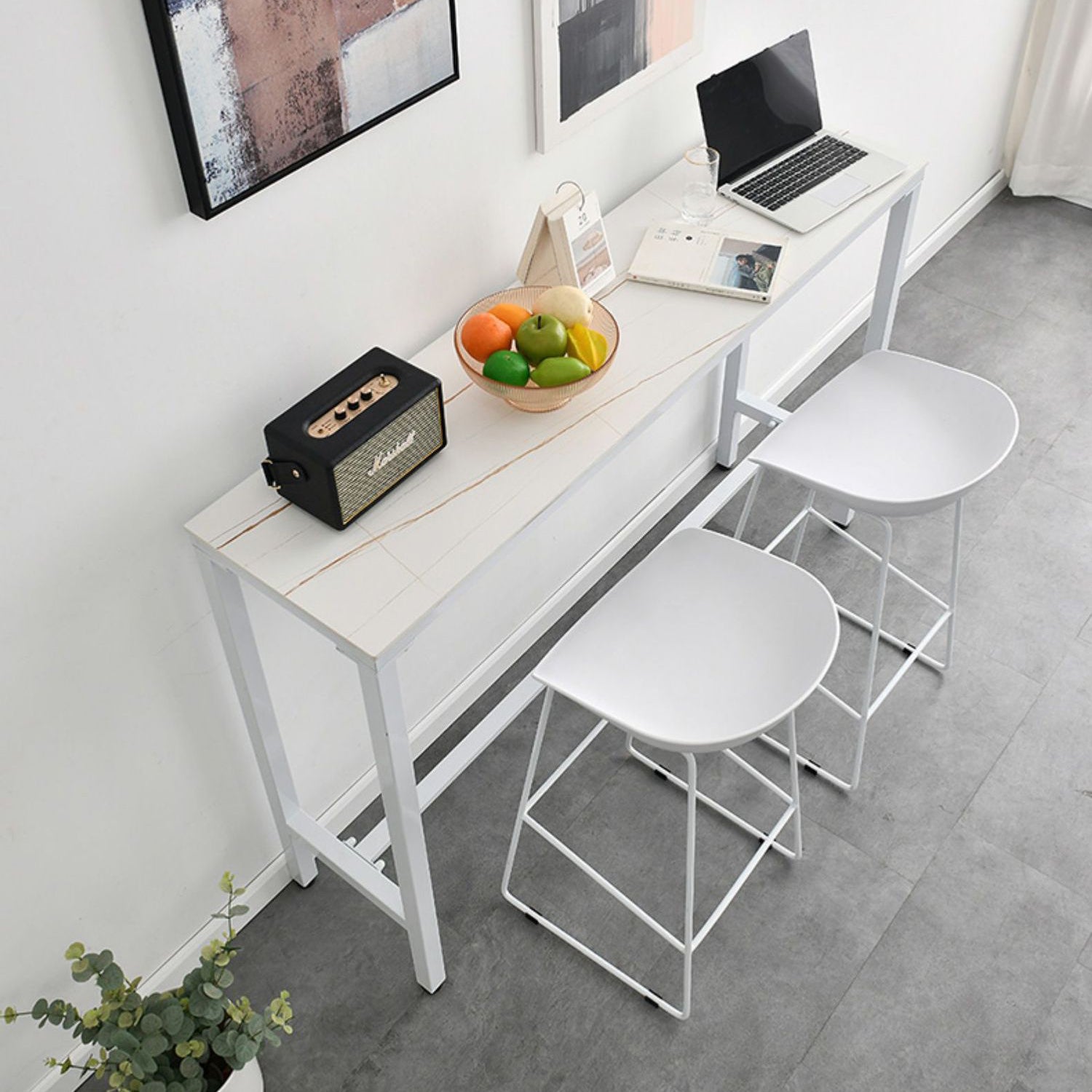 1/3/4/5 Piece Sintered Stone Bar Set Glam Matte Finish Bar Table Set