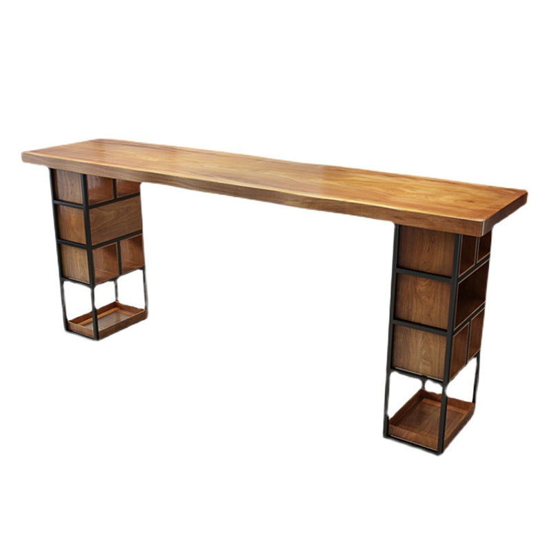 Modern 1/4/9 Pieces Bar Table Set Rectangle Pine Wood Counter Table with High Stools