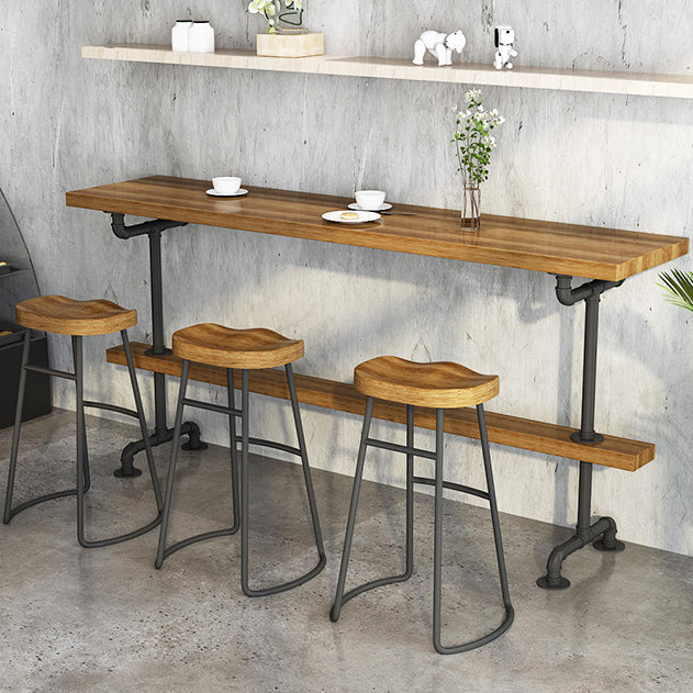 Modern Wood Bar Table Set 1/2/4/7 Pieces Rectangle Table and Stool Set