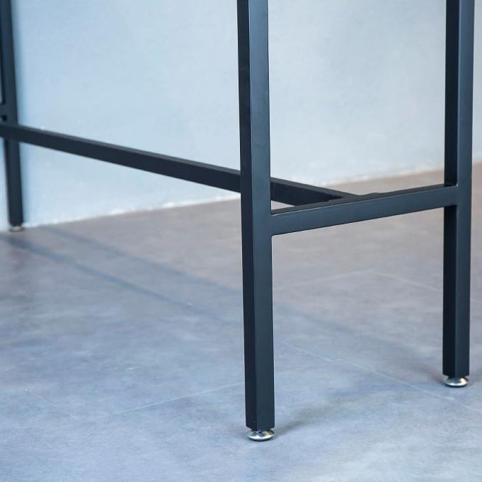 Industrial Rectangle Solid Wood Bar Table Set 1/5 Pieces Counter Table with Iron Stools