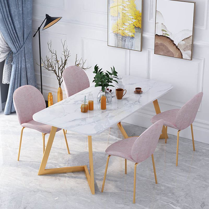 Nordic 1/5 Pieces Dining Set Rectangle Stone Dining Table for Dining Room Kitchen