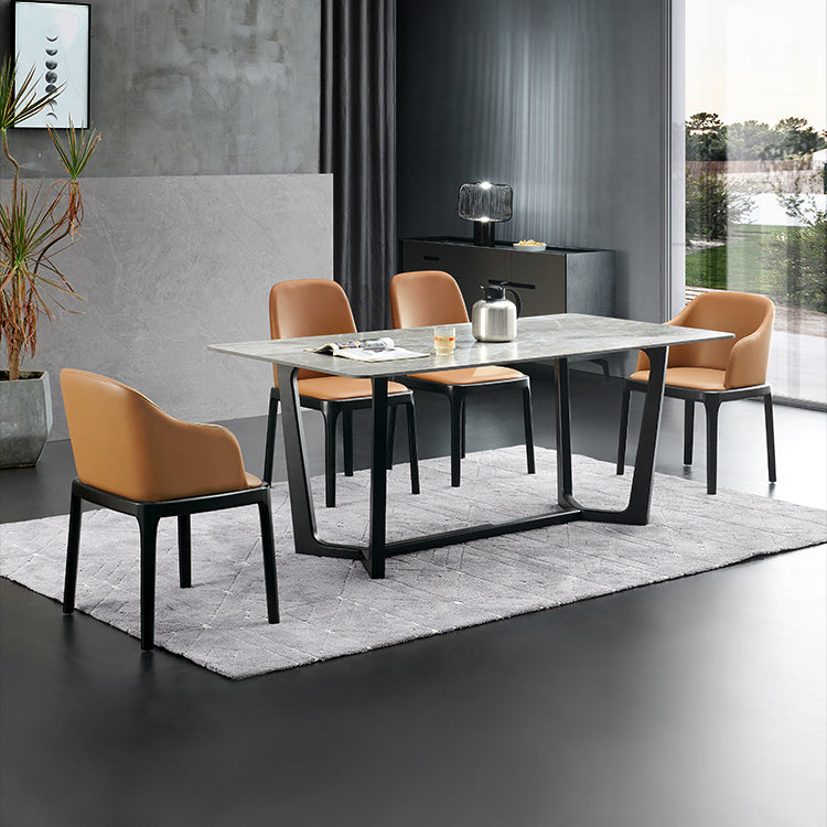 Modern Style Sintered Stone Rectangle Table Set 1/4/5 Pieces Dining Set