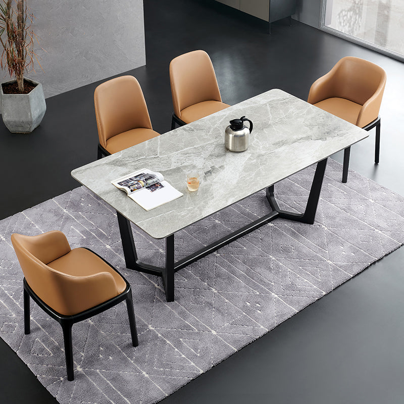 Modern Style Sintered Stone Rectangle Table Set 1/4/5 Pieces Dining Set