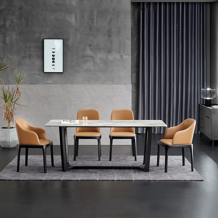 Modern Style Sintered Stone Rectangle Table Set 1/4/5 Pieces Dining Set