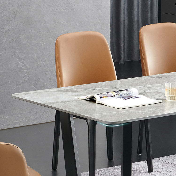 Modern Style Sintered Stone Rectangle Table Set 1/4/5 Pieces Dining Set