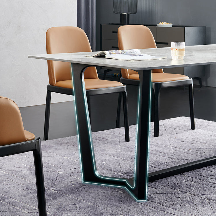 Modern Style Sintered Stone Rectangle Table Set 1/4/5 Pieces Dining Set