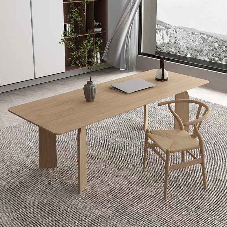 Modern Rectangle Dinette Set 1/2/4/5/6/7 Pieces Indoor Solid Wood Dining Table Set