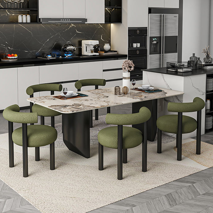 Modern 1/5/6/7 Pieces Dining Set Rectangle Stone Dining Table for Dining Room
