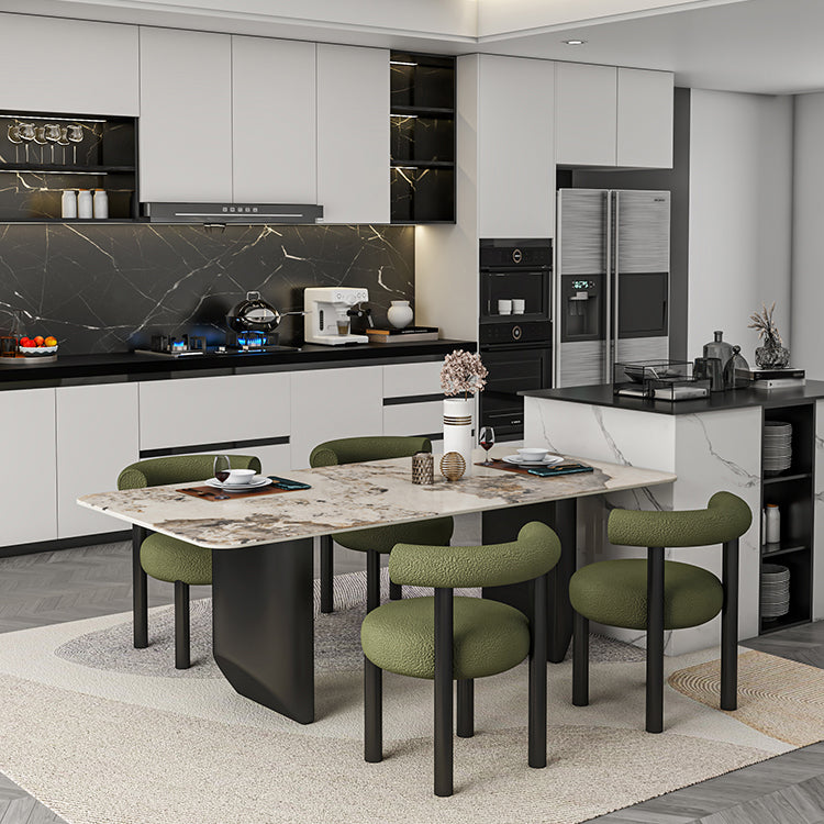 Modern 1/5/6/7 Pieces Dining Set Rectangle Stone Dining Table for Dining Room