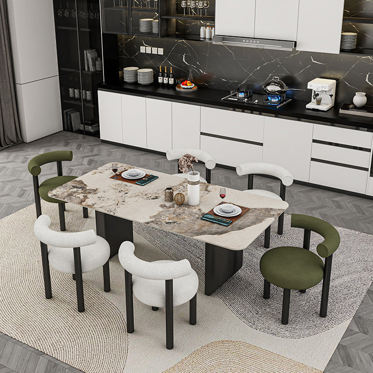 Modern 1/5/6/7 Pieces Dining Set Rectangle Stone Dining Table for Dining Room