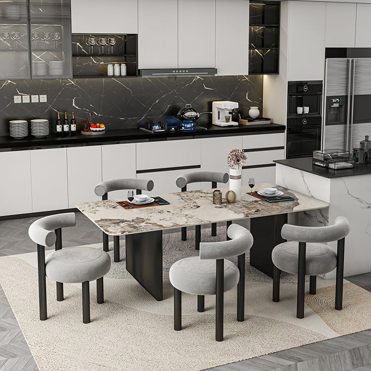 Modern 1/5/6/7 Pieces Dining Set Rectangle Stone Dining Table for Dining Room