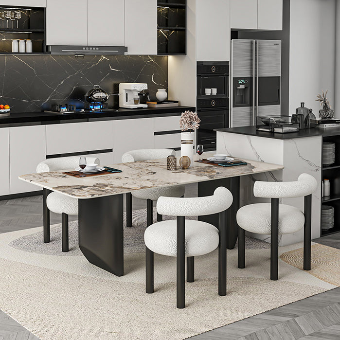 Modern 1/5/6/7 Pieces Dining Set Rectangle Stone Dining Table for Dining Room