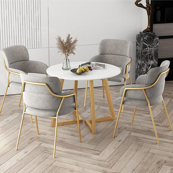 Glam Round Dinette Set 1/4/5 Pieces Marble Dining Table Sets