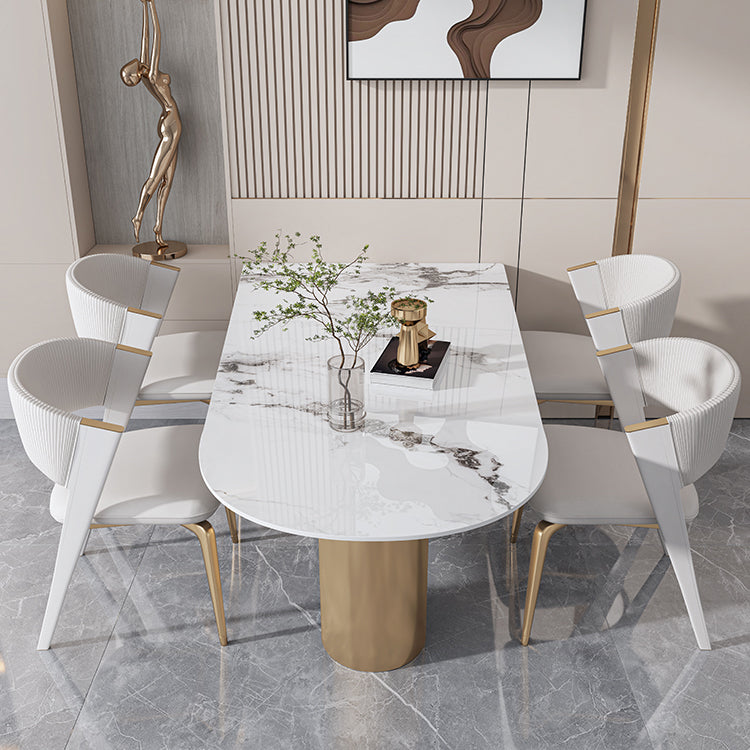 Nordic Glam Style Sintered Stone Metal Table Set 1/3/4/5 Pieces Dining Set