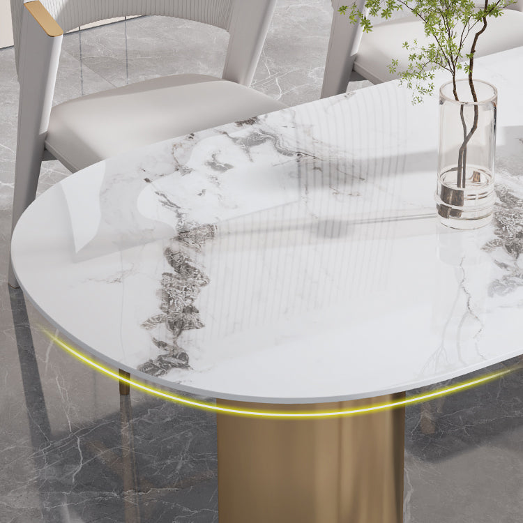 Nordic Glam Style Sintered Stone Metal Table Set 1/3/4/5 Pieces Dining Set