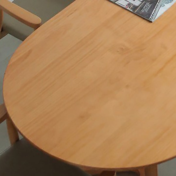 Contemporary Style Dining Table Solid Wood Oval Dinette Table for Home Kitchen