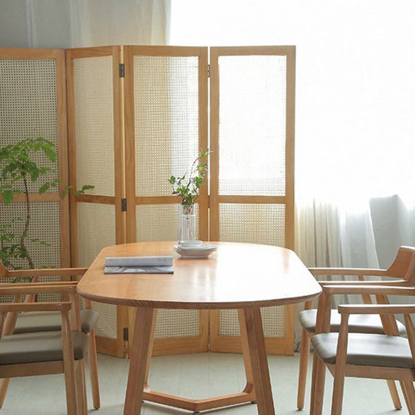 Contemporary Style Dining Table Solid Wood Oval Dinette Table for Home Kitchen