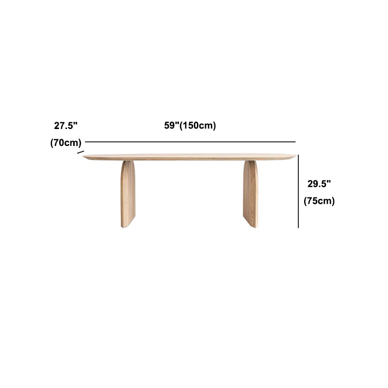 Contemporary Style Dining Table Oval Solid Wood Natural Dinette Table for Home Kitchen