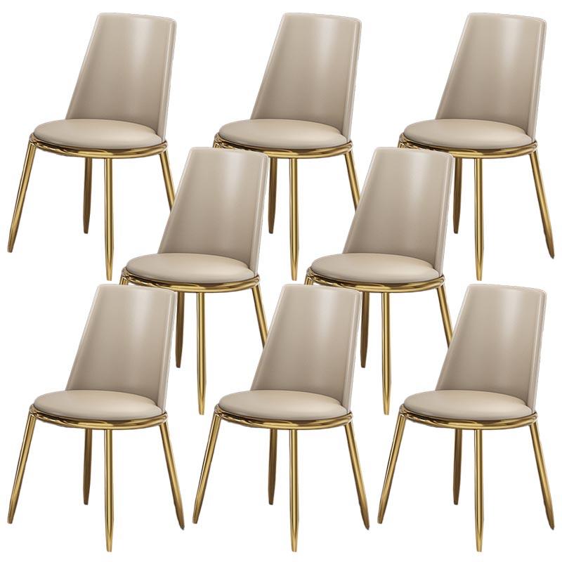 Glam Dining Side Chair Upholstered Side Chair with Gold Legs for Dining Room