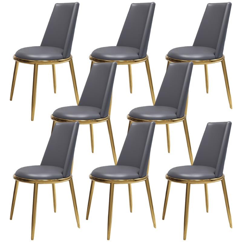 Glam Dining Side Chair Upholstered Side Chair with Gold Legs for Dining Room