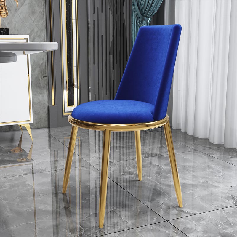Glam Dining Side Chair Upholstered Side Chair with Gold Legs for Dining Room