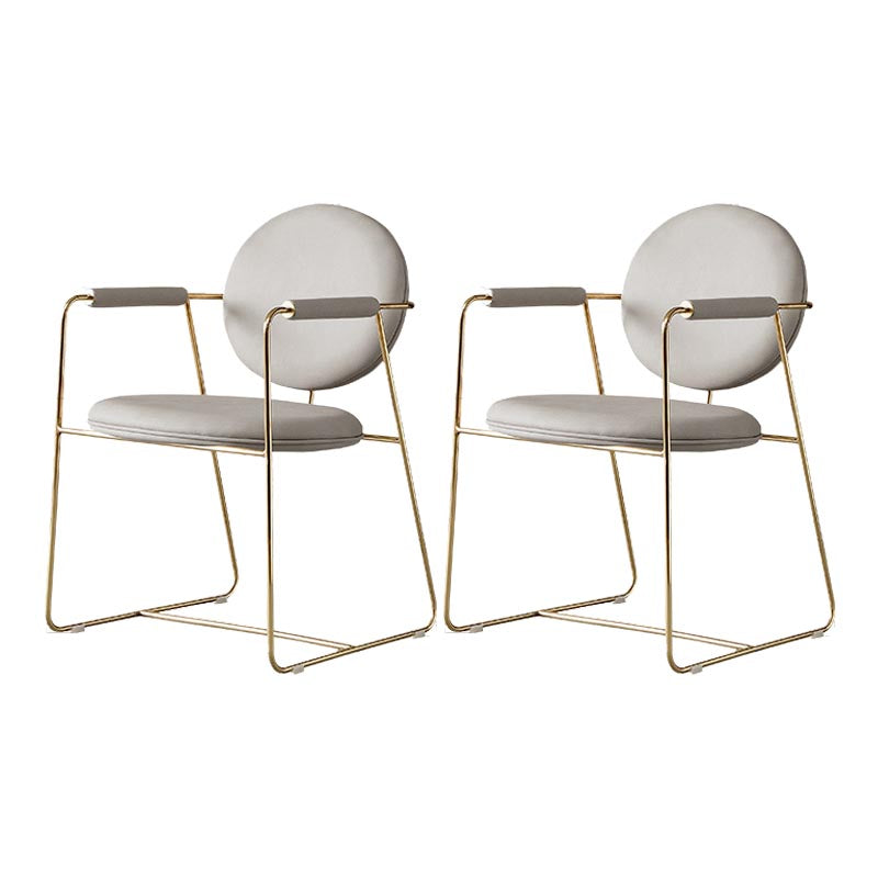 King Louis Back Dining Arm Chair Leather Upholstered Dining Chair