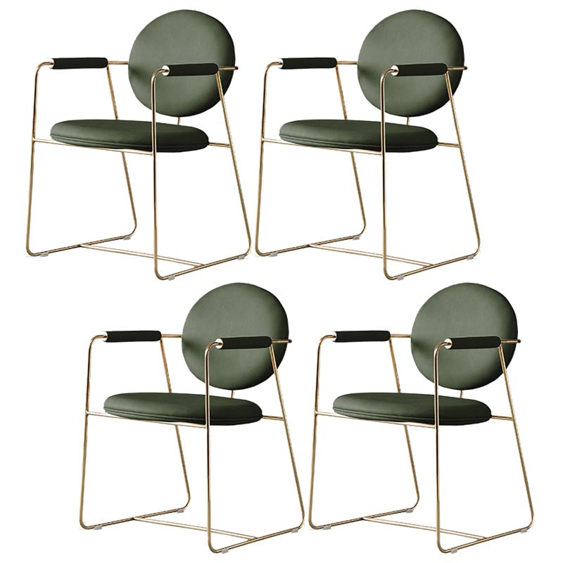 King Louis Back Dining Arm Chair Leather Upholstered Dining Chair