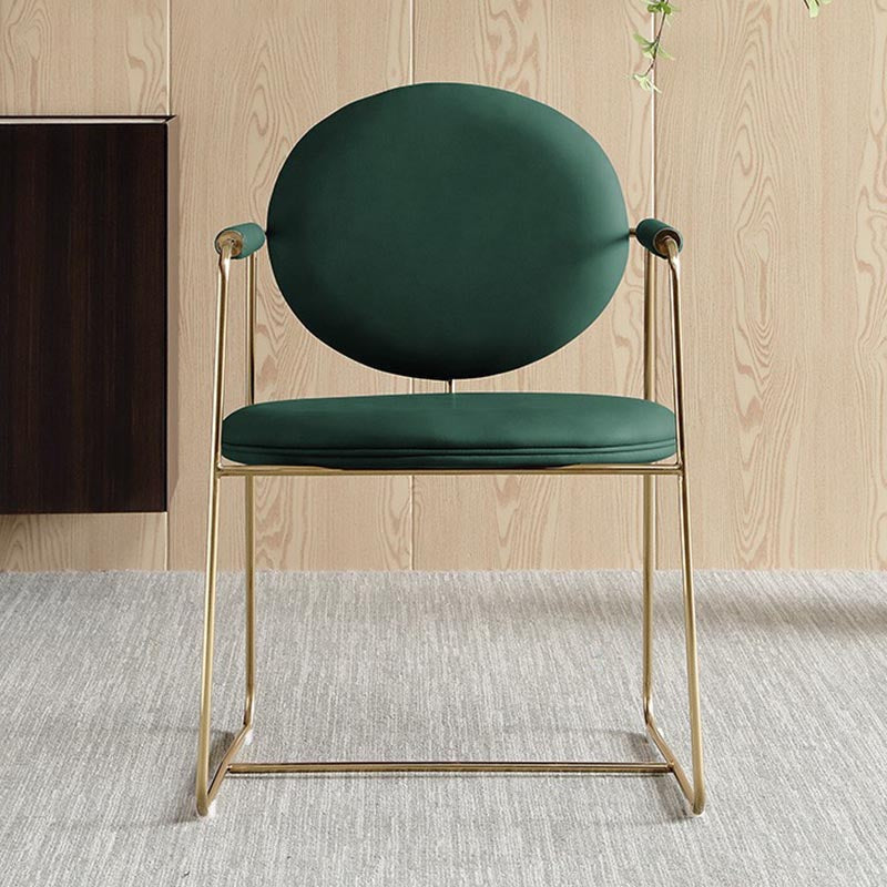 King Louis Back Dining Arm Chair Leather Upholstered Dining Chair