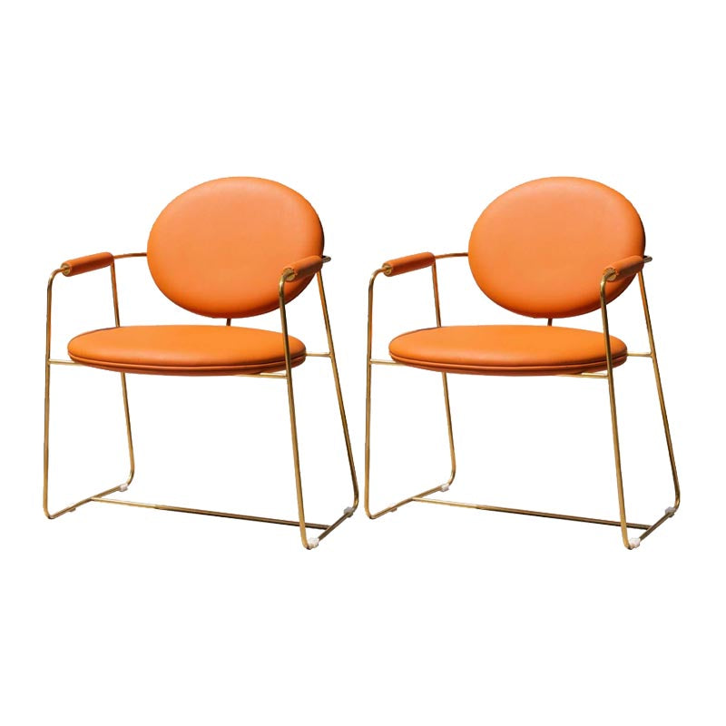 King Louis Back Dining Arm Chair Leather Upholstered Dining Chair