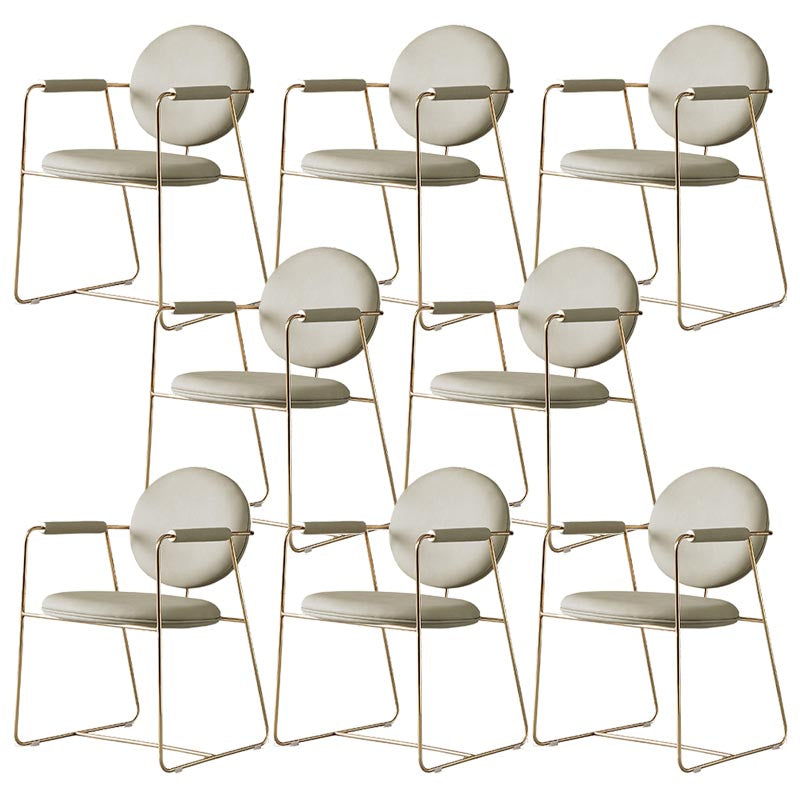 King Louis Back Dining Arm Chair Leather Upholstered Dining Chair