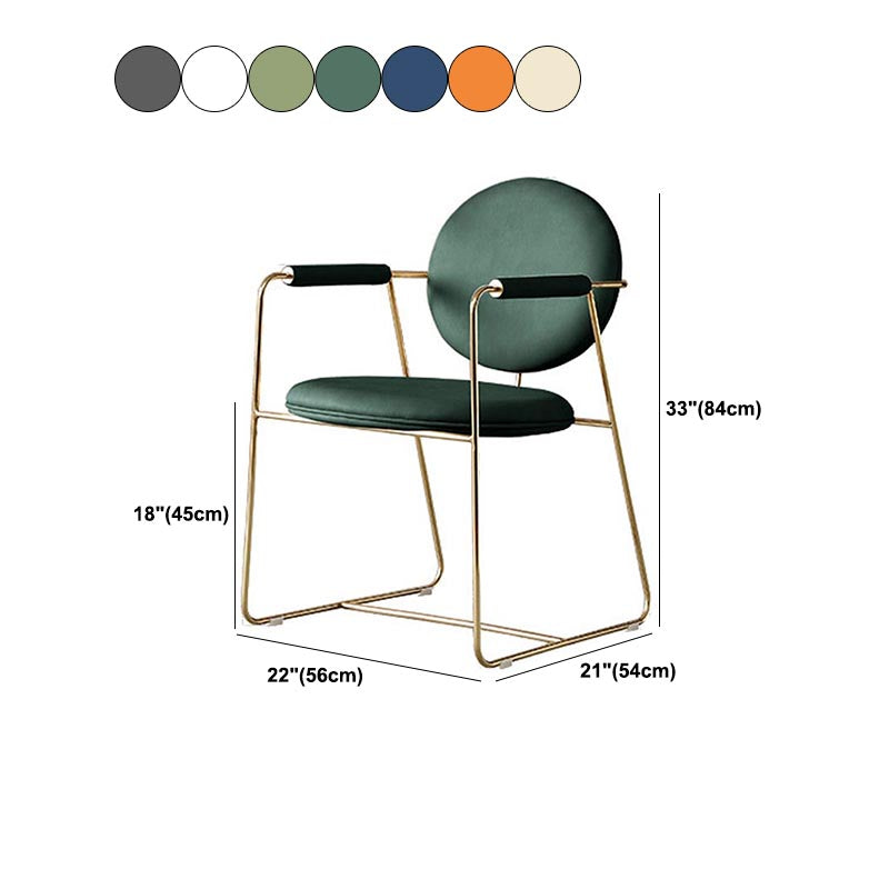 King Louis Back Dining Arm Chair Leather Upholstered Dining Chair