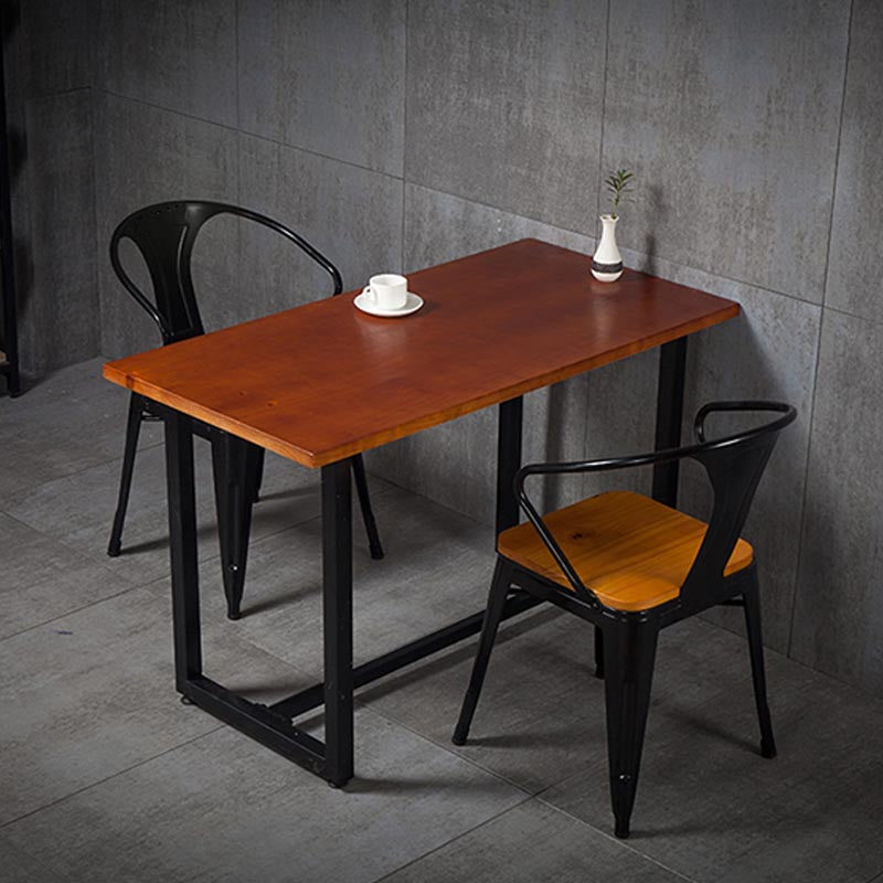 Industrial Metal Dining Arm Chair Slat Back Arm Chair for Dining Room